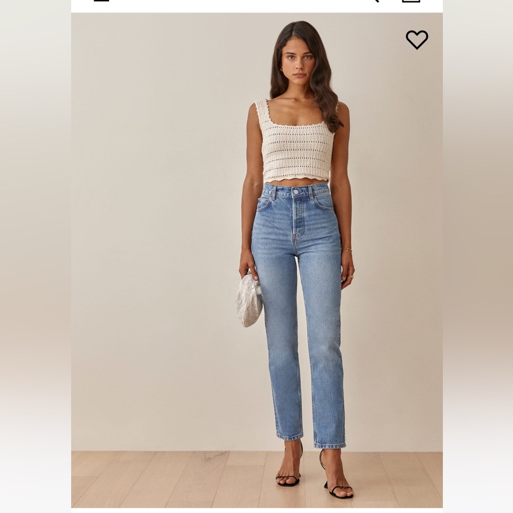 Cynthia Mushroom High Rise Straight Jeans